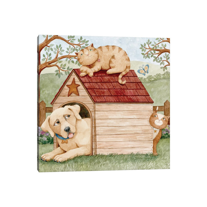 Furry Friends 1 Piece Painting on Canvas, 45.72cm H x 45.72cm W x 1.91cm D, Wrapped Canvas