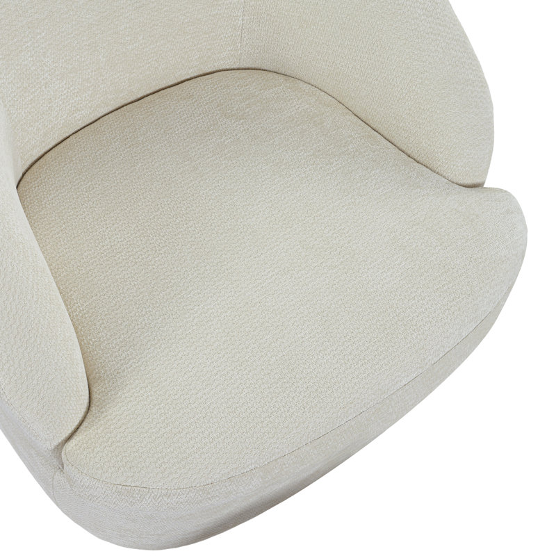 Fauteuil demi-tonneau avec repose-pieds en chenille Premium, Beige
