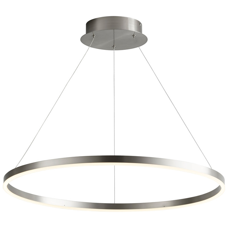 Lustre géométrique unique à 1 lumière Amaru, H 97,25 po x l 31,5 po x P 31,5 po, Nickel satiné