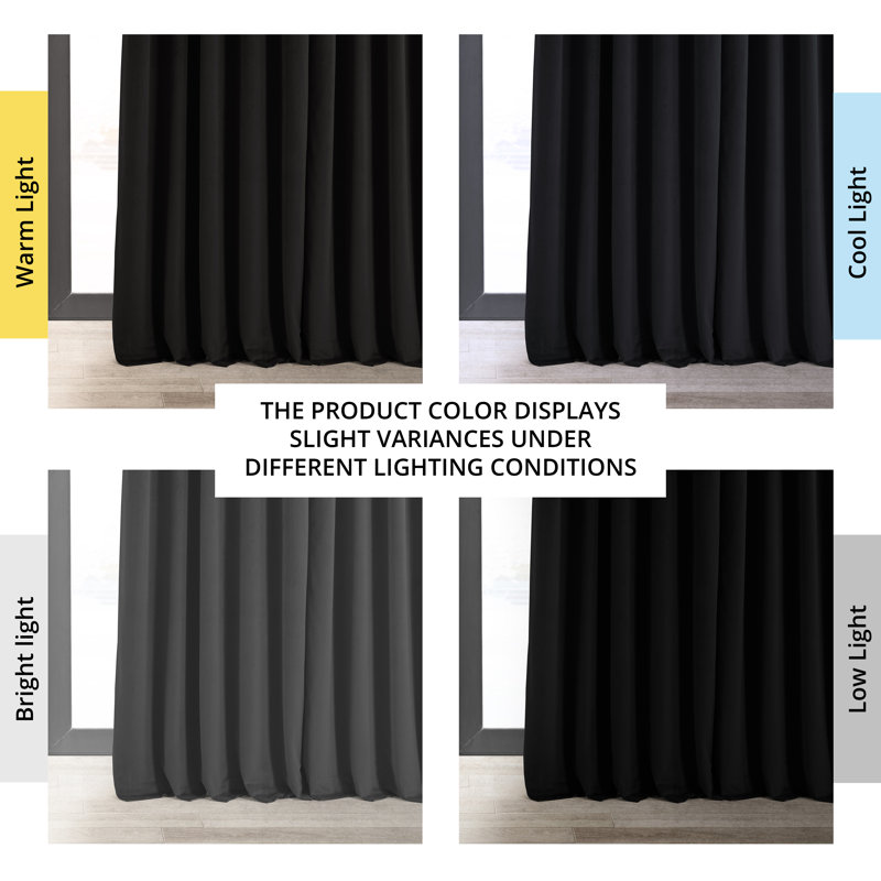 Panneau de rideau occultant en velours Olivia Signature, L 100 po x L 96 po, Noir