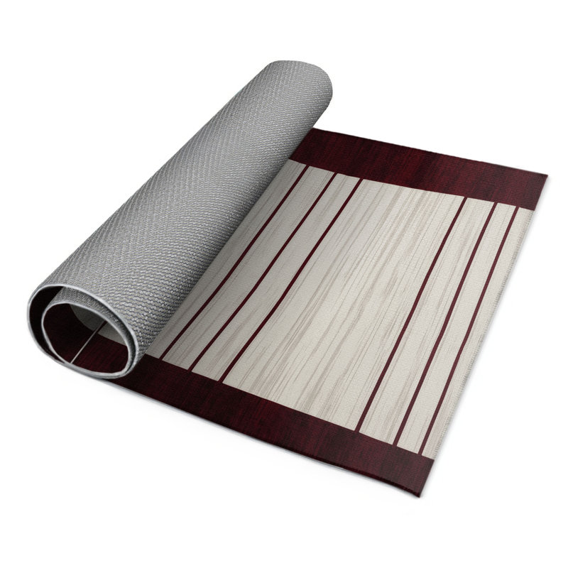 Tapis intérieur / extérieur gris HorizontalStripes, Rectangulaire 3 pi x 5 pi