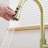 Nickel Gold Kitchen Faucet With Deck Plate And Pull Out , Single-Handled, 360 Rotating Mist Spray, Ceramic Filler, Stainless Steel, Modern Sink & Single Handle, Swiveling Spray Junction, Contemporary