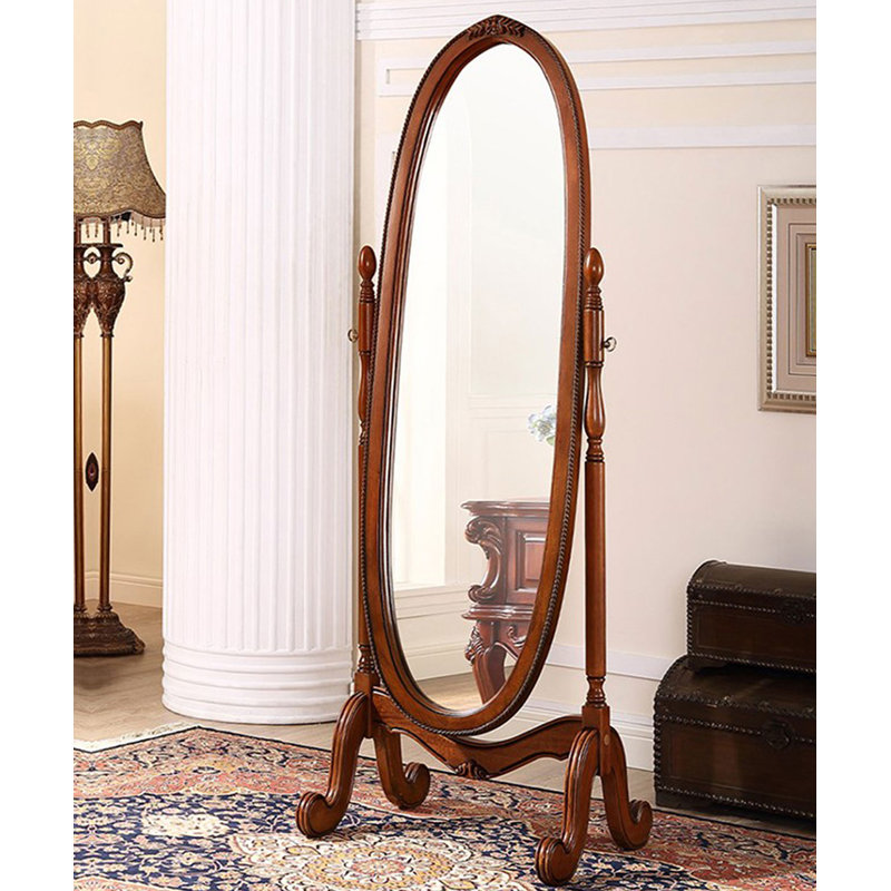 Miroir ovale en bois massif