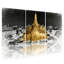 Ensemble de 3 impressions d'art sur toile, Temple d'or, nuit, paysage urbain-678830539