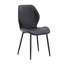 Ensemble de 4 chaises d'appoint avec capitonnage en polyuréthane et pieds en métal, noir mat, 18 x 22 x 33,6 po