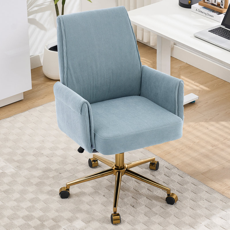 Chaise de bureau ergonomique à dossier moyen, Bleu