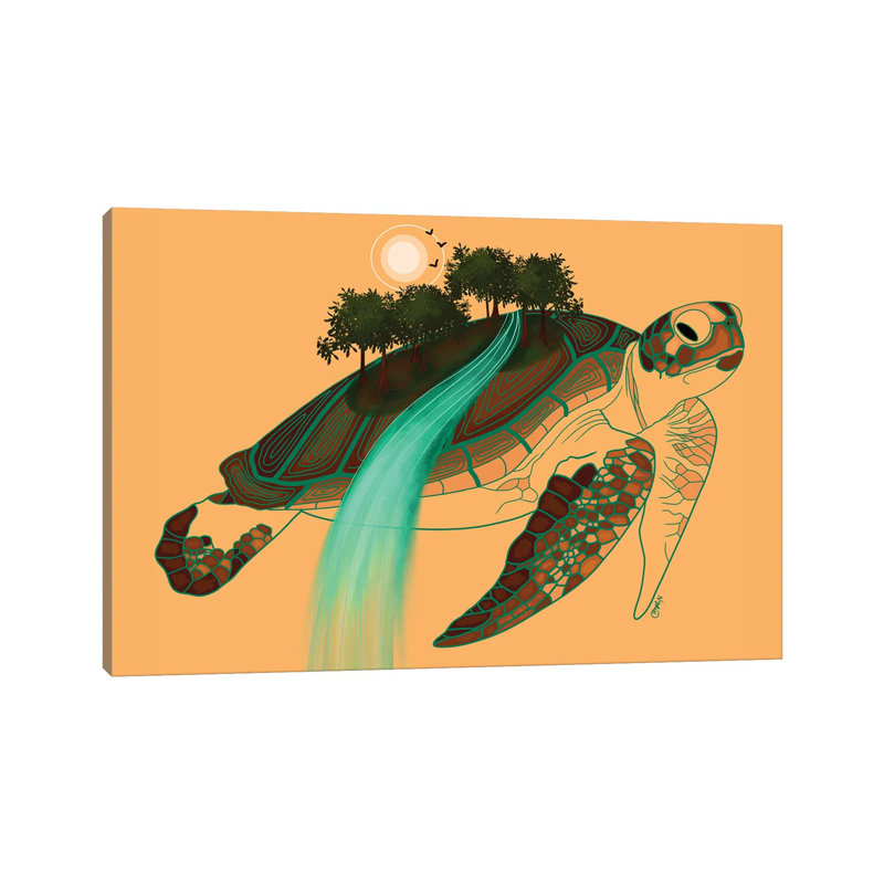 «Turtle Island» par - Toile tendue, H 8 po x l 12 po x P 0,75 po
