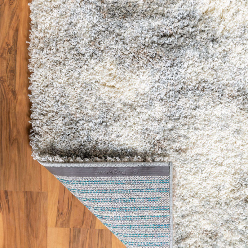 Round  Abstract Machine Made 8' Polypropylene Area Rug in Gray/Ivory/Brown, Rectangle 9' x 12'