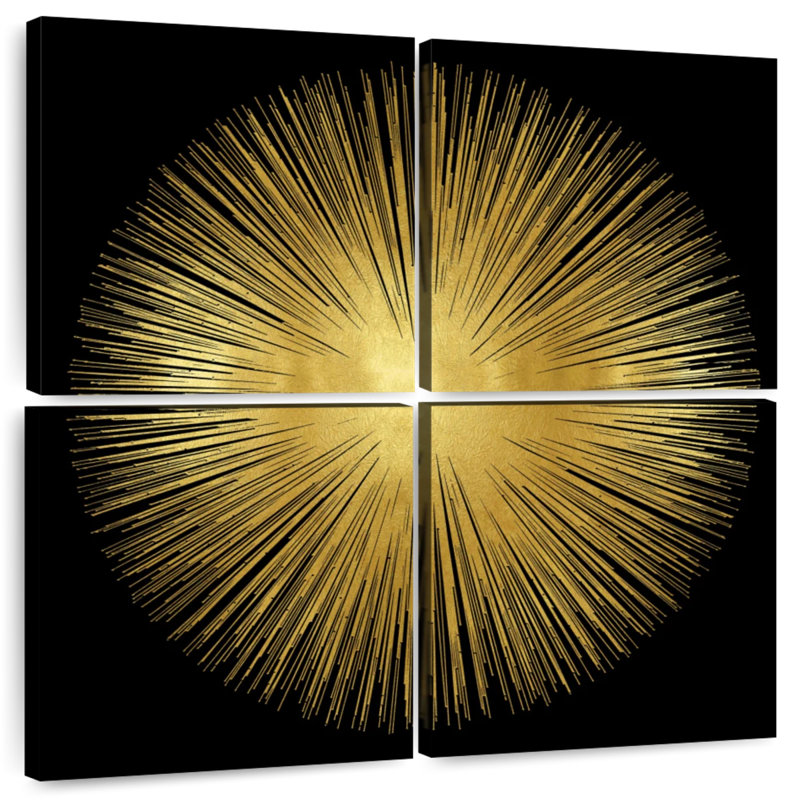 Avery Sunburst sur fond noir I, H 18 po x l 18 po
