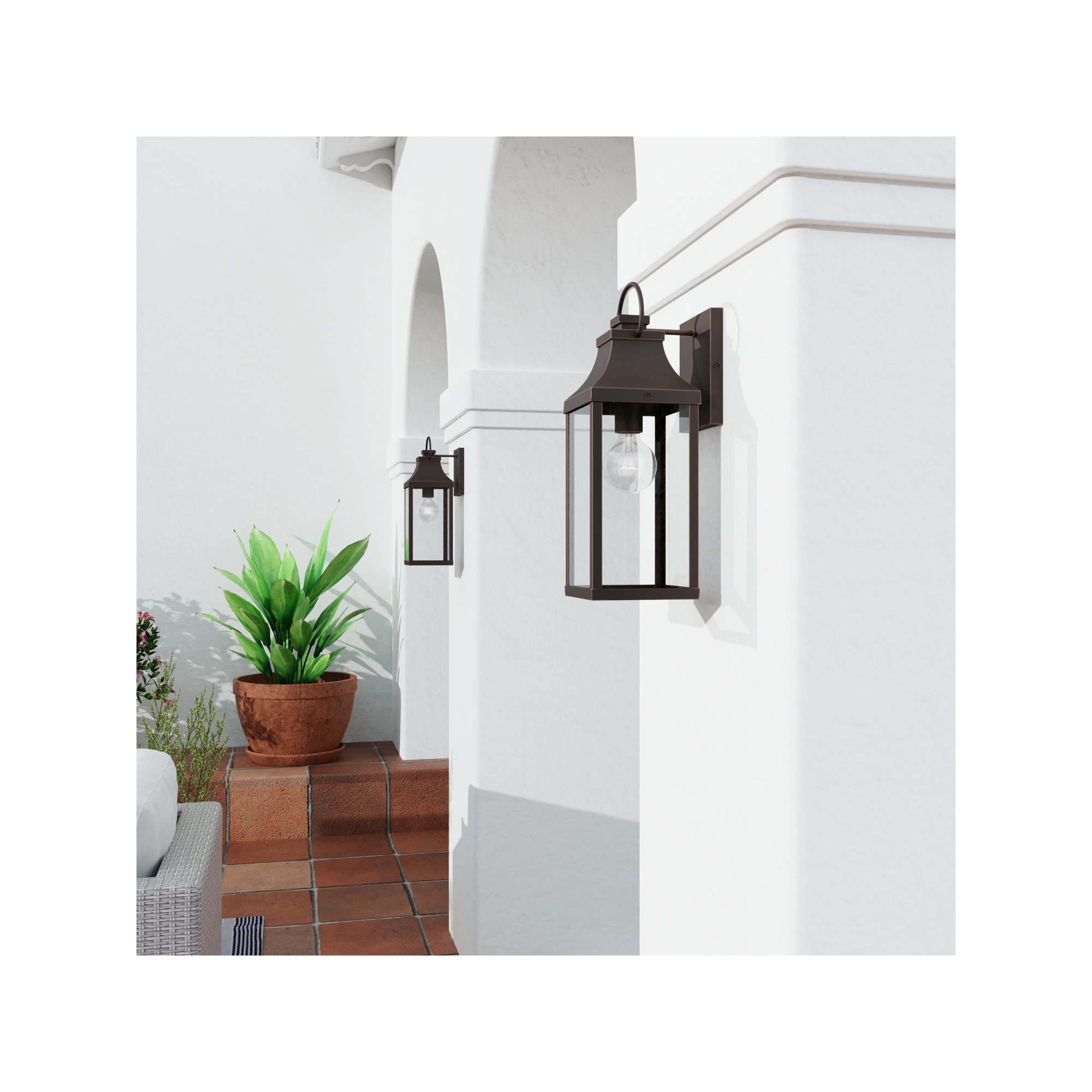 Single Light Outdoor Wall Light, Oiled Bronze