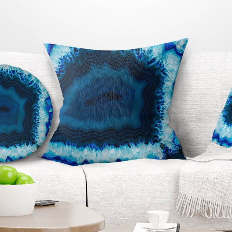 Oeuf de tonnerre brésilien - coussin abstrait imprimé, 18 po x 18 po, Coussin décoratif