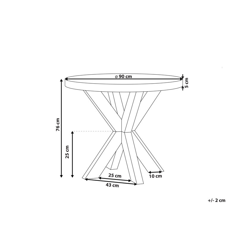 Cumberland Round Outdoor Dining Table , 90cm cm W 90cm cm D