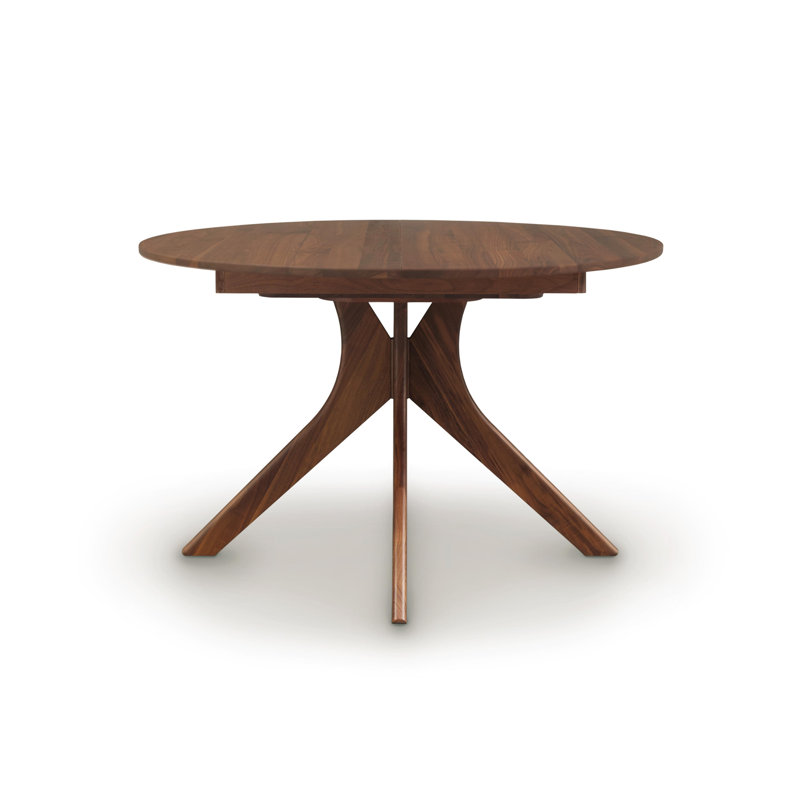 Audrey Round Extension Table, Natural Walnut, 48" L x 48" W