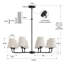 Lustre 8 lumières à intensité variable moderne avec abat-jour en tissu-515866014