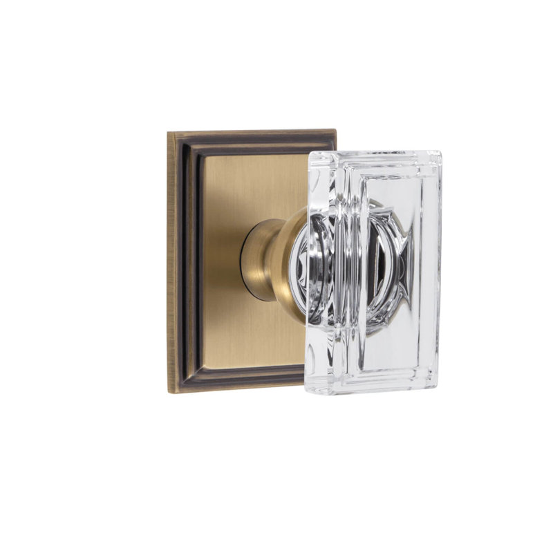 Rosette Grandeur Carré avec bouton Carré, Laiton rétro, 2.75"