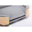 Lit pour animaux de compagnie de style scandinave surélevé pour grands animaux de compagnie, pieds en bois massif, mousse à mémoire de forme à fort rebond et coussin en velours teinté, chien gris moyen facile à installer avec esthétique, dossier courbé, égratignure amovible