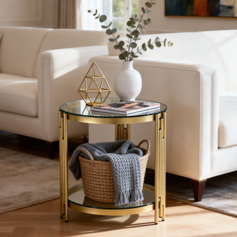 Glass Top End Table