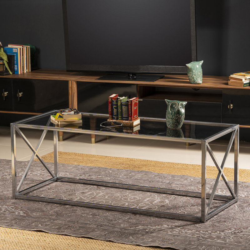 Besar Rectangular Coffee Table, Chrome