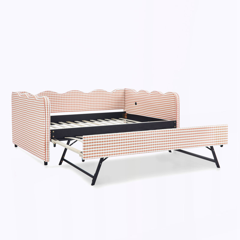 Full Size Daybed with Twin Size Trundle, Full/Double, Pink
