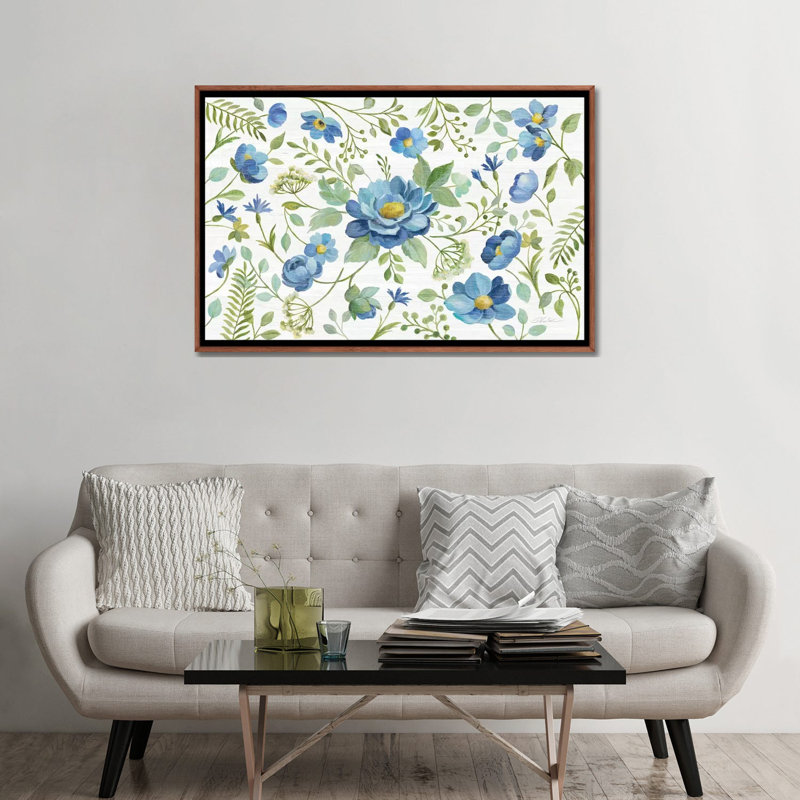 «Botanical Blue I» par Silvia Vassileva - impression d'art graphique, Classic Wood Framed, Pas de tapis