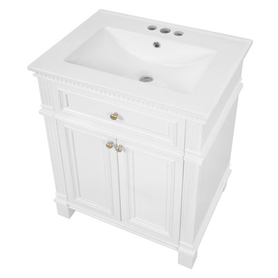 Armoire de salle de bain Vintage Elegance avec portes à fermeture douce et tablette réglable
