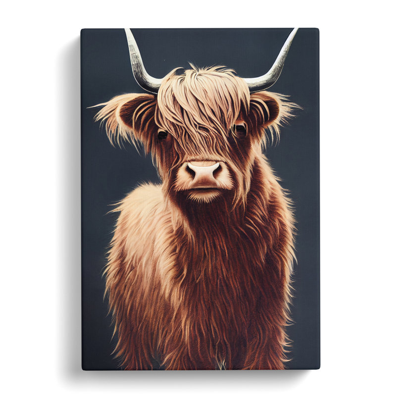 Fantastic Highland Cow - Wrapped Canvas Print, 50cm H x 35cm W x 3cm D
