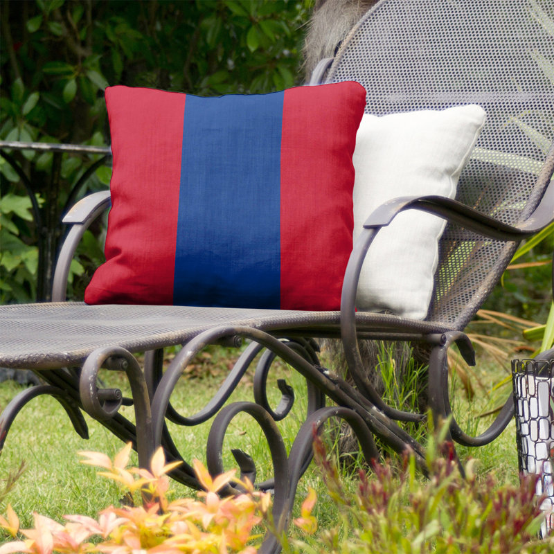 Coussin intérieur/extérieur pour le football buffalo, 16 po x 1 po, Rouge / Bleu