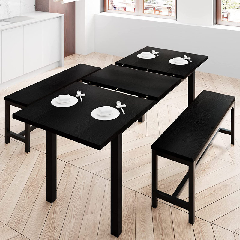Ensemble de coin-repas Winnah pour 6 personnes, Noir, Noir / Noir