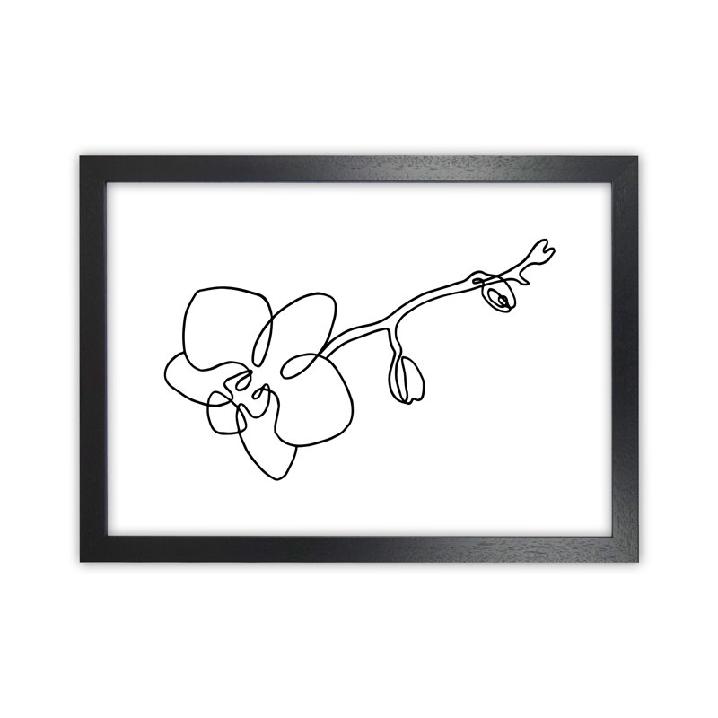 Orchid 1 Piece Wall Art, 46cm H x 63.4cm W x 3cm D, Black Frame