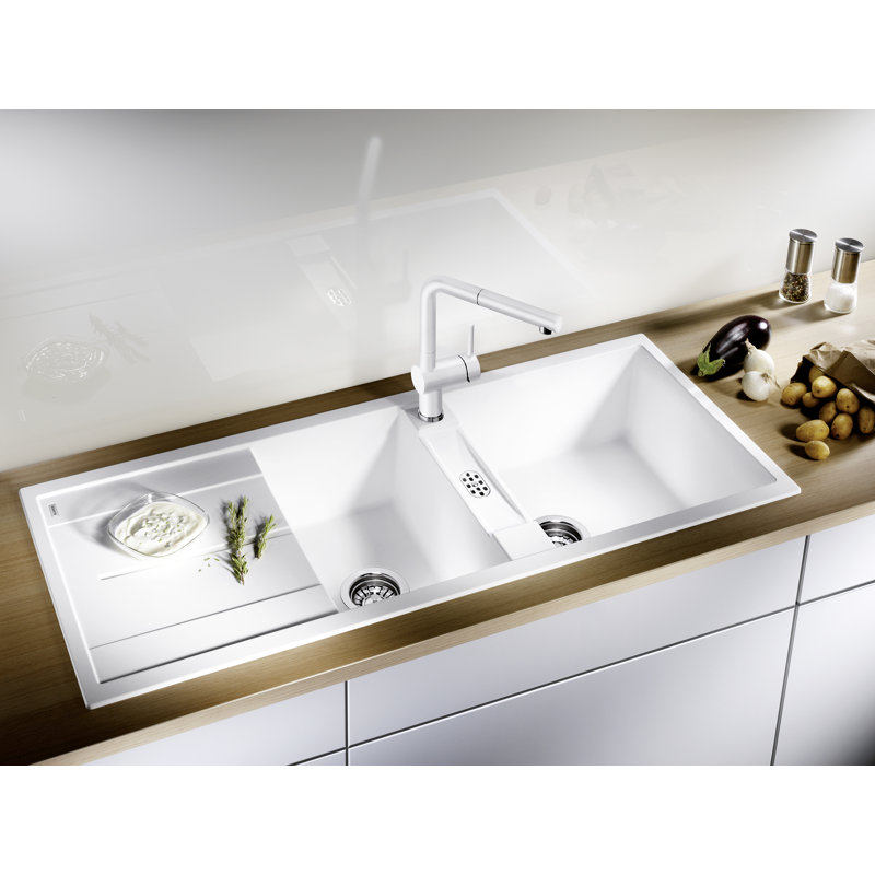 Metra 1.5 Bowl Inset Kitchen Sink, White