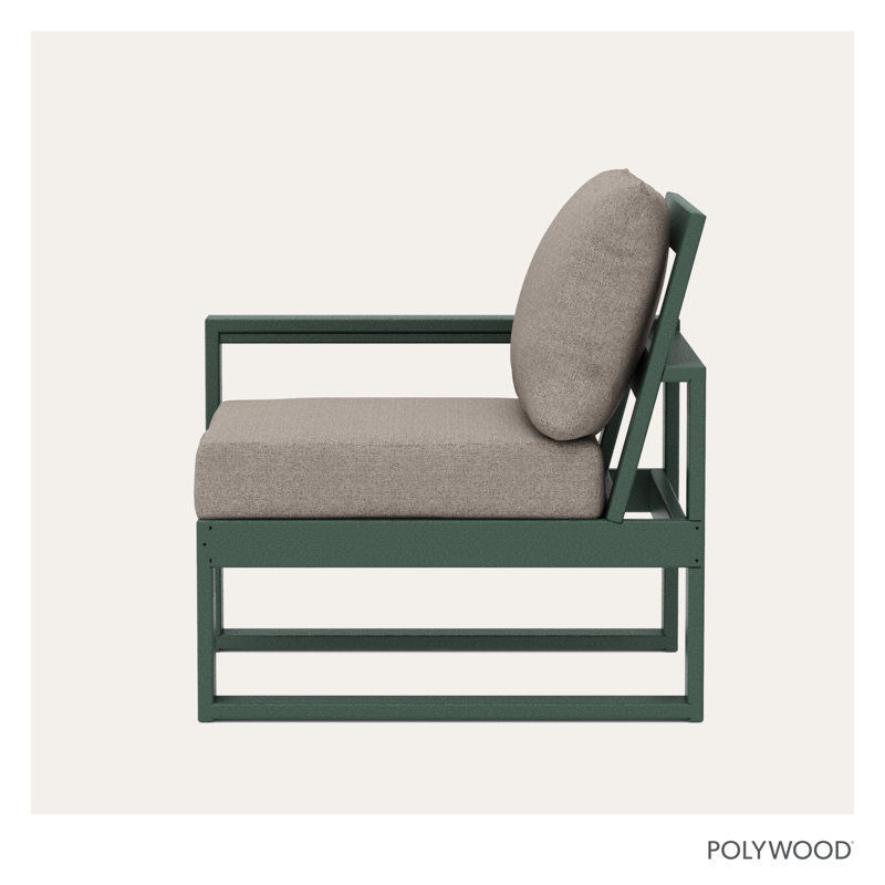 POLYWOOD Outdoor Lounge Chair, Weathered Tweed, Slate Gray