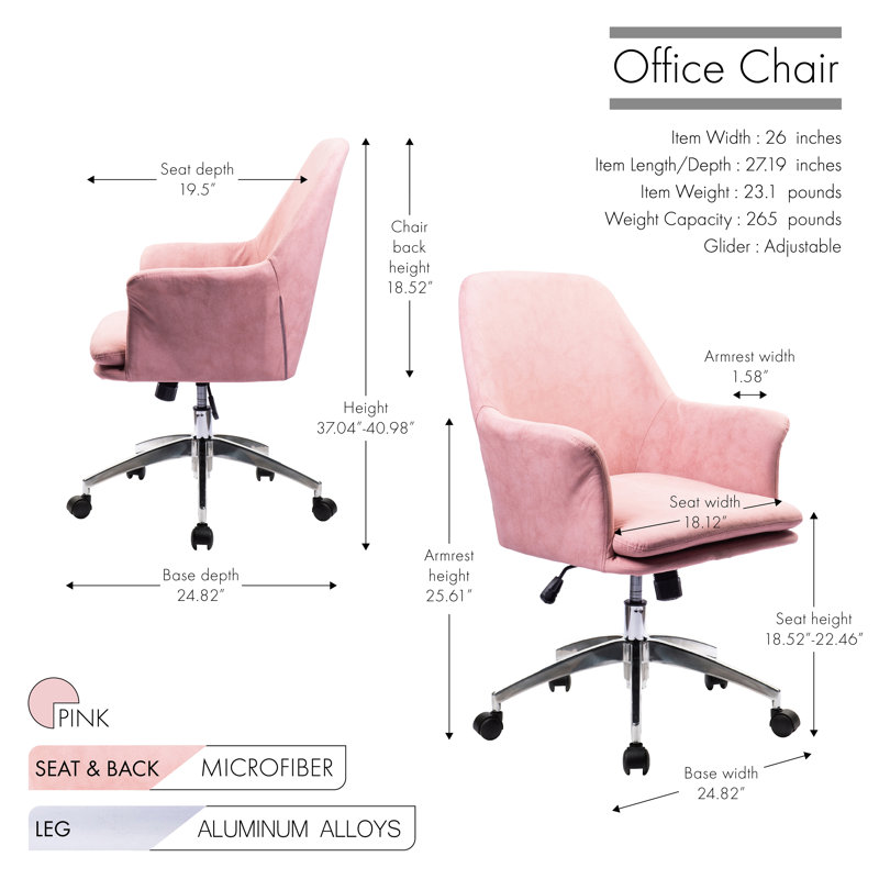 Microfiber / Microsuede Task Chair, Pink