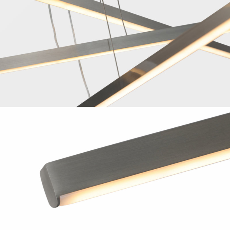 Pendant Lighting Fixture In Silver Integrated LED