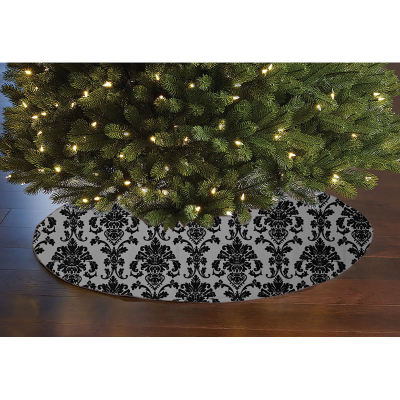 Jupe d'arbre de Noël 58 po Popeline, Argent argent