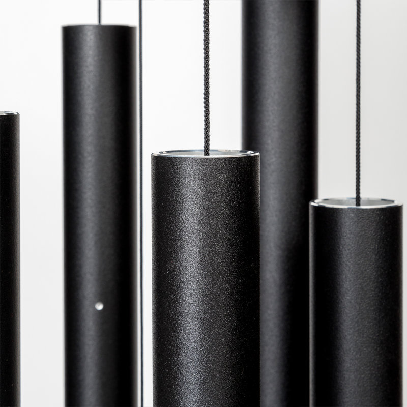 44" Black Aluminum Contemporary Wind Chime
