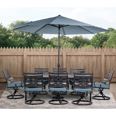 Elmfield 8 - Person Patio Dining Set with Rectangular Table , Cushions Included
