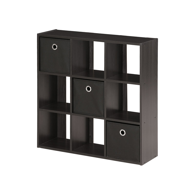 Bozuwa 67.3cm H x 67.8cm W Cube Bookcase, Espresso / Black