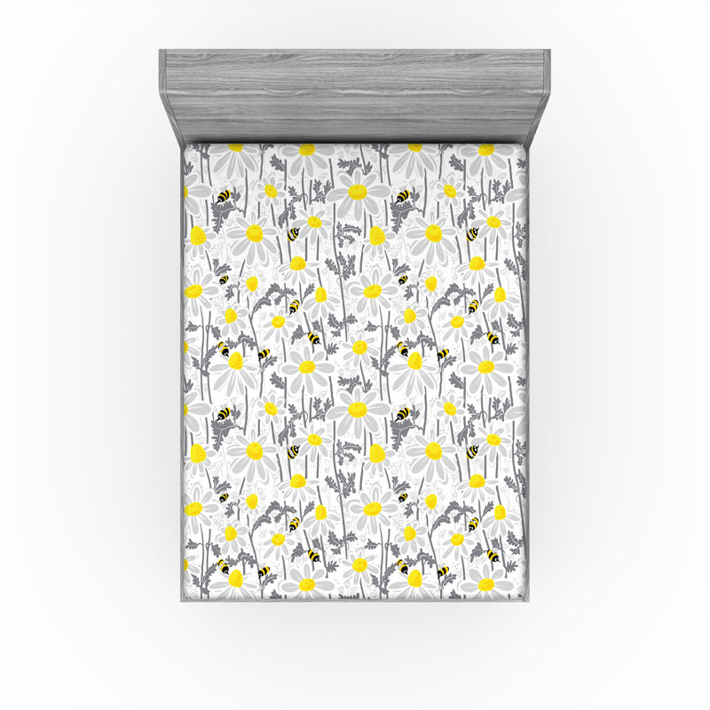 Drap-housse Ambesonne, paquet de 2, Drap-housse très grand californien, Vert pomme / vert sauge floral
