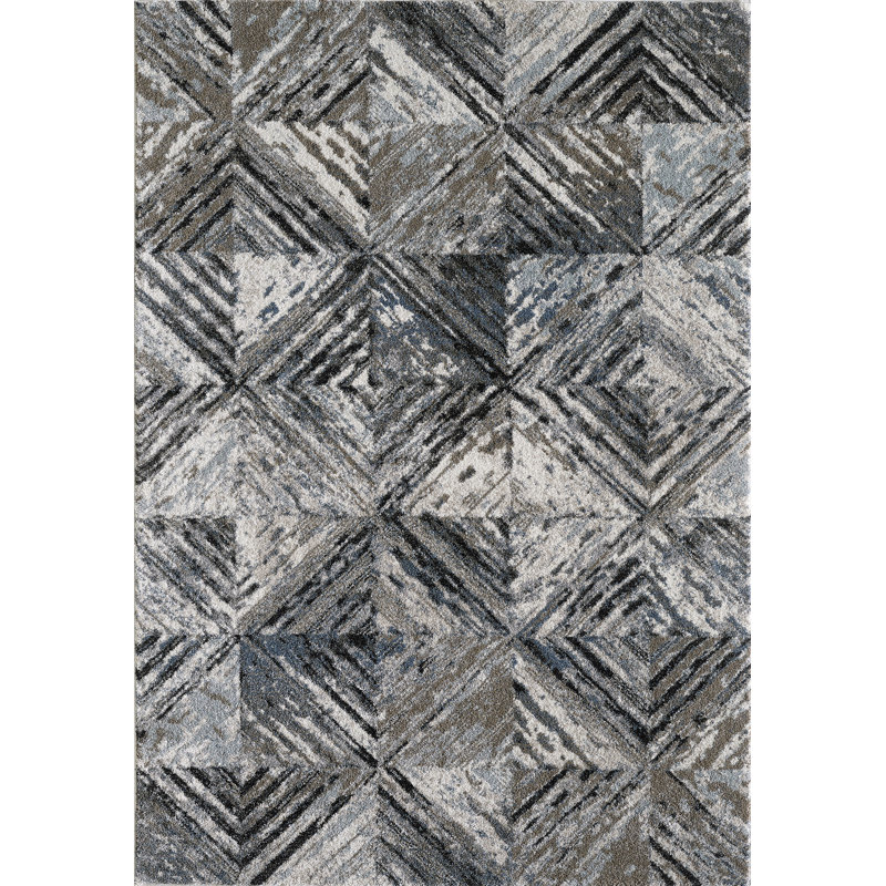 Tapis bleu / ivoire, Rectangle 7 pi 10 po x 10 pi 10 po