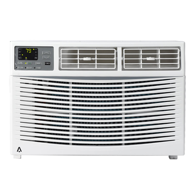 Climatiseur de fenêtre 8 000 BTU - Certifié écoénergétique, fonctionnement silencieux, 3 vitesses de refroidissement et de ventilateur, télécommande, minuterie 24H, affichage numérique, rafraîchit jusqu'à 350 pieds carrés - Sans WiFi