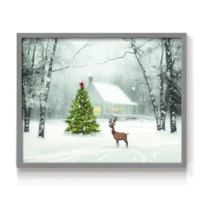 «Chirstmas Art» - XCV III - Reproduction encadrée - Restickable, H 22 po x l 28 po, Gris