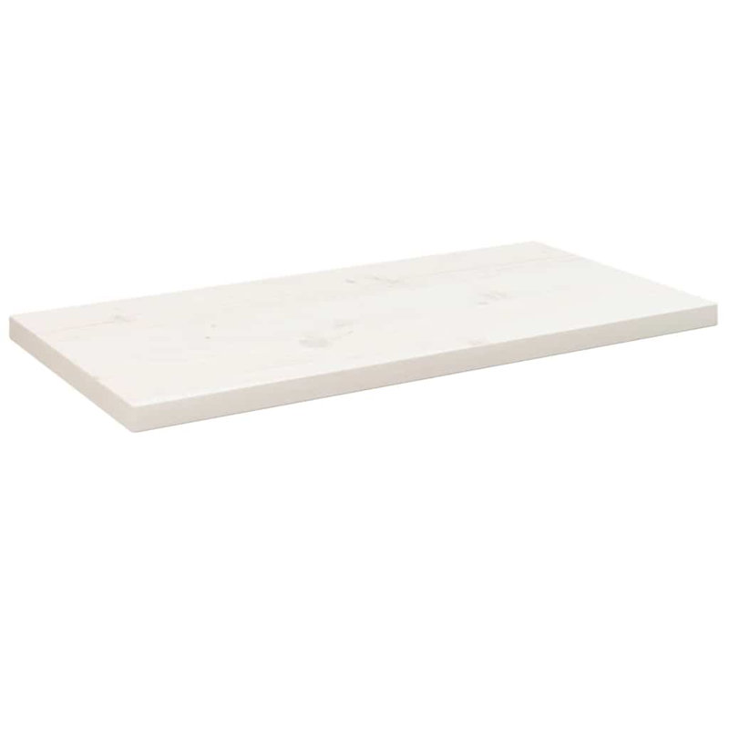 Quenemo Solid Wood Table Top, 2.5cm H x 80cm W x 40cm D, White