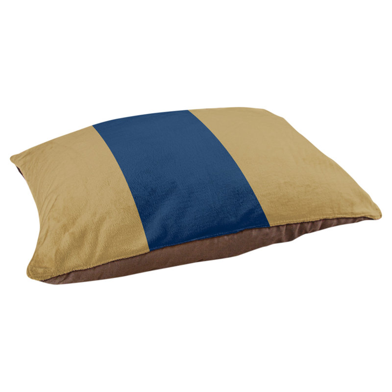 Oreiller rectangulaire Bousson, Moyen (L 18 po x l 28 po), Or / bleu marine / or