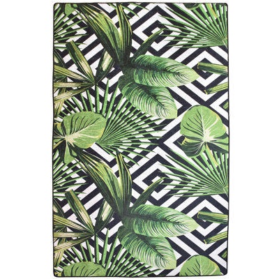 Premium Hall Carpet, 3.9 x 4.9 Feet | 100% Polyester, 0.16 in Pile Height, Antibacterial, Non-Slip Felt Dot Underside | Machine Washable, Durable & Stylish for Living Room, Entryway, & Home Décor