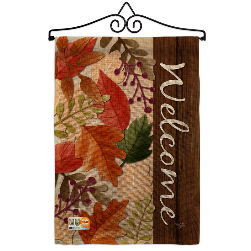 Drapeau de jardin Mayl Autumn Leaves Burlap