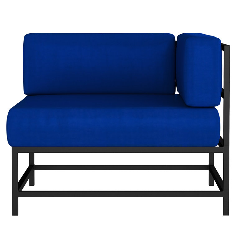 Delano Outdoor Corner Wedge Lounge Chair, Pacific Blue, Tex Gray