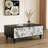 47.24" Black Solid Wood Rectangular Coffee Table