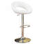 Ensemble de 2 tabourets de bar à hauteur ajustable revêtus de similicuir blanc
