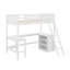 Lit mezzanine simple avec tablettes et bureau, lit mezzanine en bois avec bureau