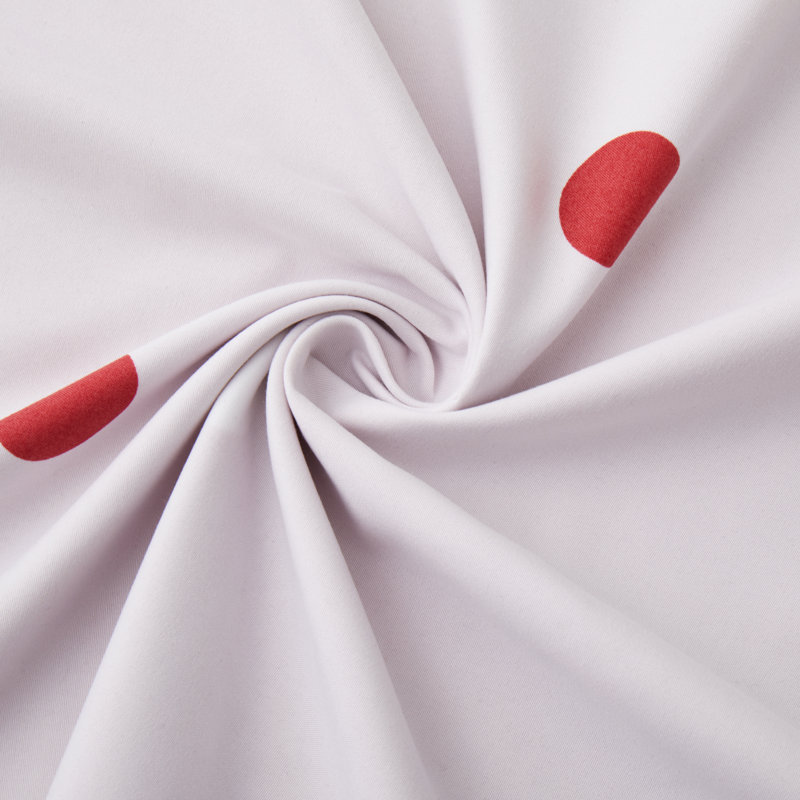 Microfiber Printed Duvet Cover - Soft, Lightweight, Fade-Resistant Bedding with Matching Pillowcases, Red/White